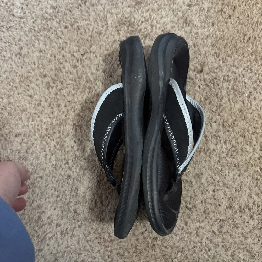 Active Stride Flip Flop Sandals Cushioned Black Men's Medium 8 9 Comfort